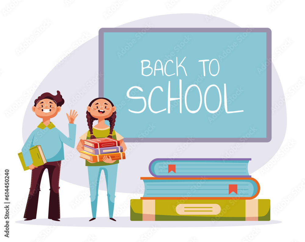 Back to school children cartoon education background banner concept. Vector graphic design illustration Back to school children cartoon education background banner concept. Vector graphic design illustration