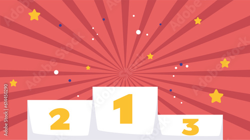 Podium winner first place pedestal award concept. Vector design graphic illustration