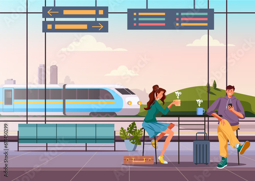 Train station subway railway concept. Vector design graphic illustration

