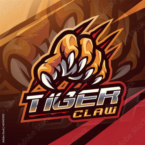 Tiger claw esport mascot logo design