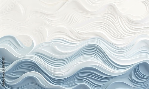  a white and blue wavy background with a wavy wave pattern on the side of the wall and the bottom half of the wall is white and the bottom half of the wall. generative ai