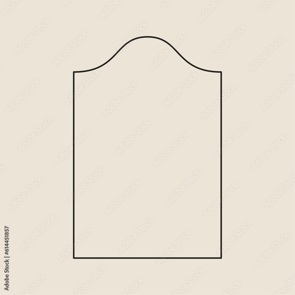 Boho frame arch vector illustration modern minimalistic retro aesthetic linear arc portal logo bohemian design element mystical geometric abstract border