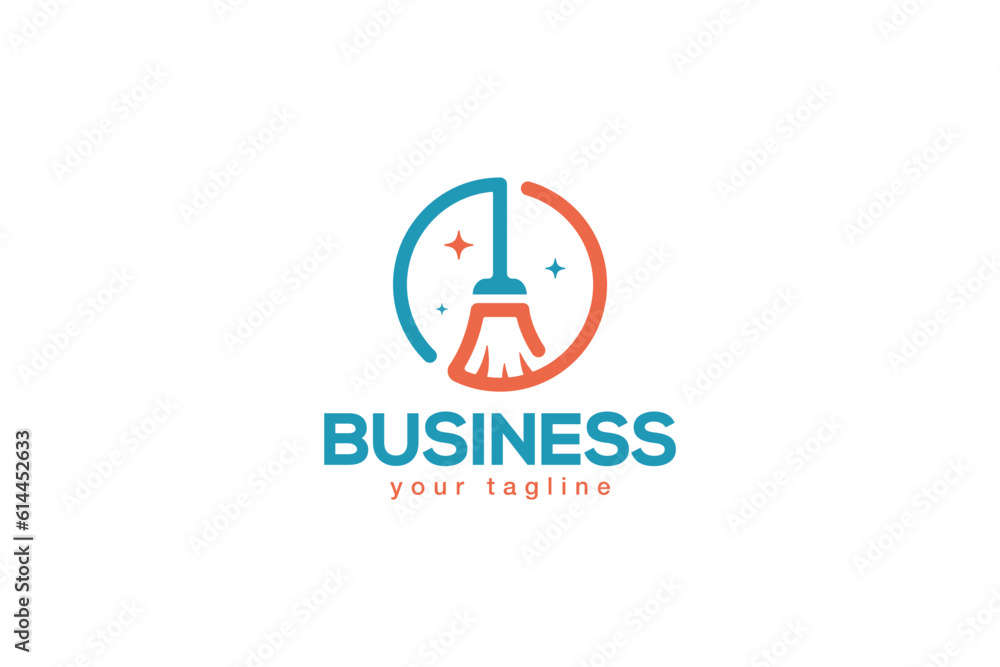 custom made wallpaper toronto digitalCreative logo design depicting a broom, designated to the cleaning industry.