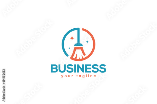 Wallpaper Mural Creative logo design depicting a broom, designated to the cleaning industry. Torontodigital.ca