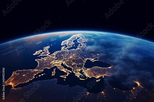Europe seen from outer space.. Generative AI