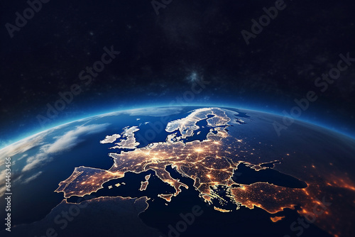 Europe seen from outer space.. Generative AI