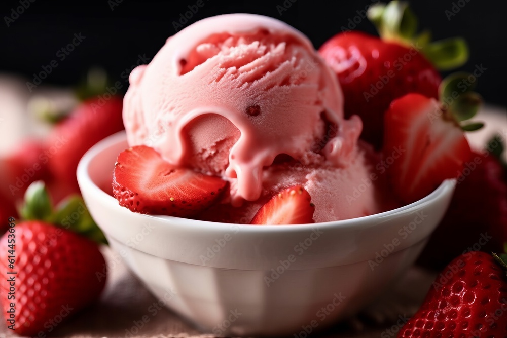 Strawberry ice cream Strawberry ice cream