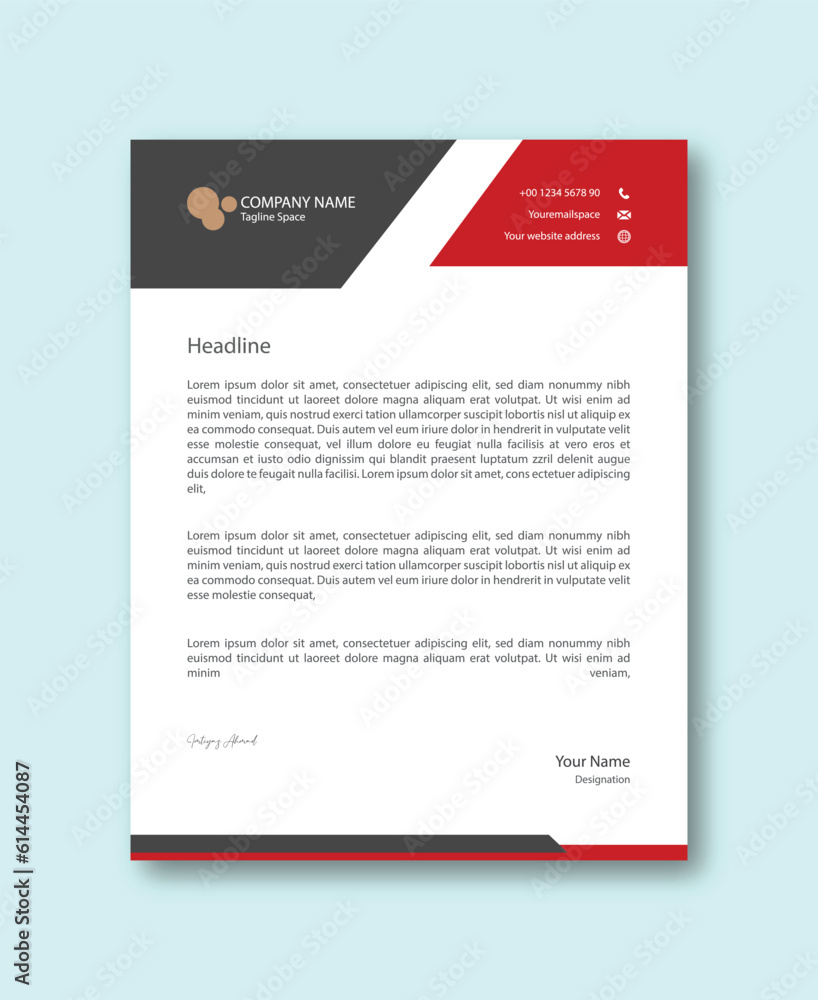 Abstract Corporate Business Style Letterhead Design Vector Template For Your Project. Simple And Clean Print Ready Design, Elegant Flat Design Vector Illustration. Abstract Corporate Business Style Letterhead Design Vector Template For Your Project. Simple And Clean Print Ready Design, Elegant Flat Design Vector Illustration.