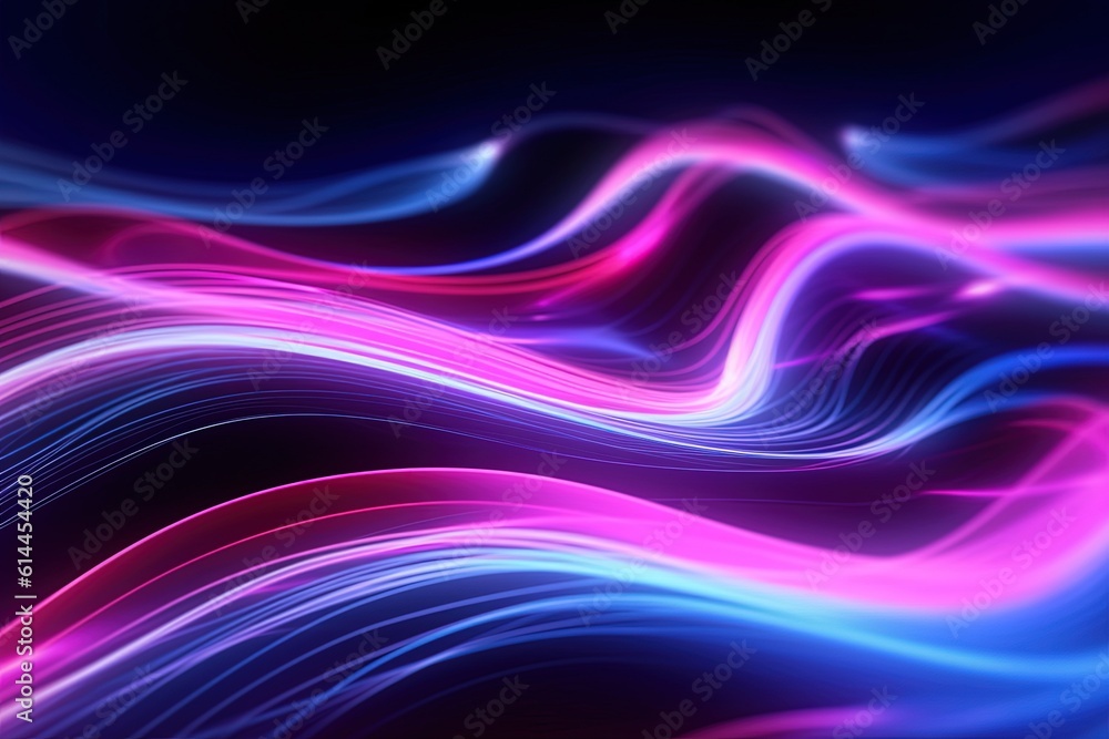 abstract futuristic background with pink blue glowing neon moving high speed wave lines and bokeh lights. Data transfer concept Fantastic wallpaper, Ai Generative abstract futuristic background with pink blue glowing neon moving high speed wave lines and bokeh lights. Data transfer concept Fantastic wallpaper, Ai Generative