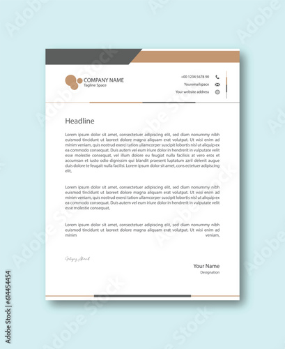 Abstract Corporate Business Style Letterhead Design Vector Template For Your Project. Simple And Clean Print Ready Design, Elegant Flat Design Vector Illustration.