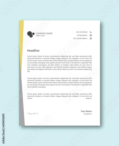 Abstract Corporate Business Style Letterhead Design Vector Template For Your Project. Simple And Clean Print Ready Design, Elegant Flat Design Vector Illustration.