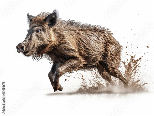 Wallpaper Mural 猪　白背景　AI生成画像　ジェネレーティブAI Torontodigital.ca