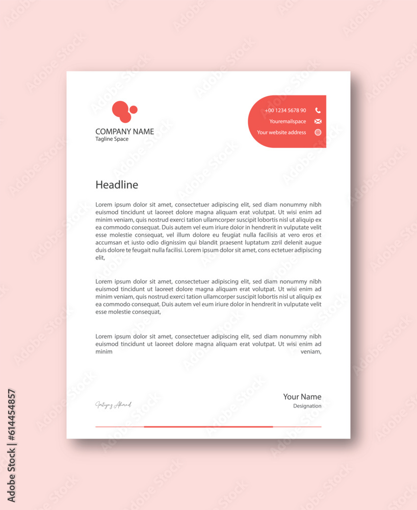 Abstract Corporate Business Style Letterhead Design Vector Template For Your Project. Simple And Clean Print Ready Design, Elegant Flat Design Vector Illustration. Abstract Corporate Business Style Letterhead Design Vector Template For Your Project. Simple And Clean Print Ready Design, Elegant Flat Design Vector Illustration.