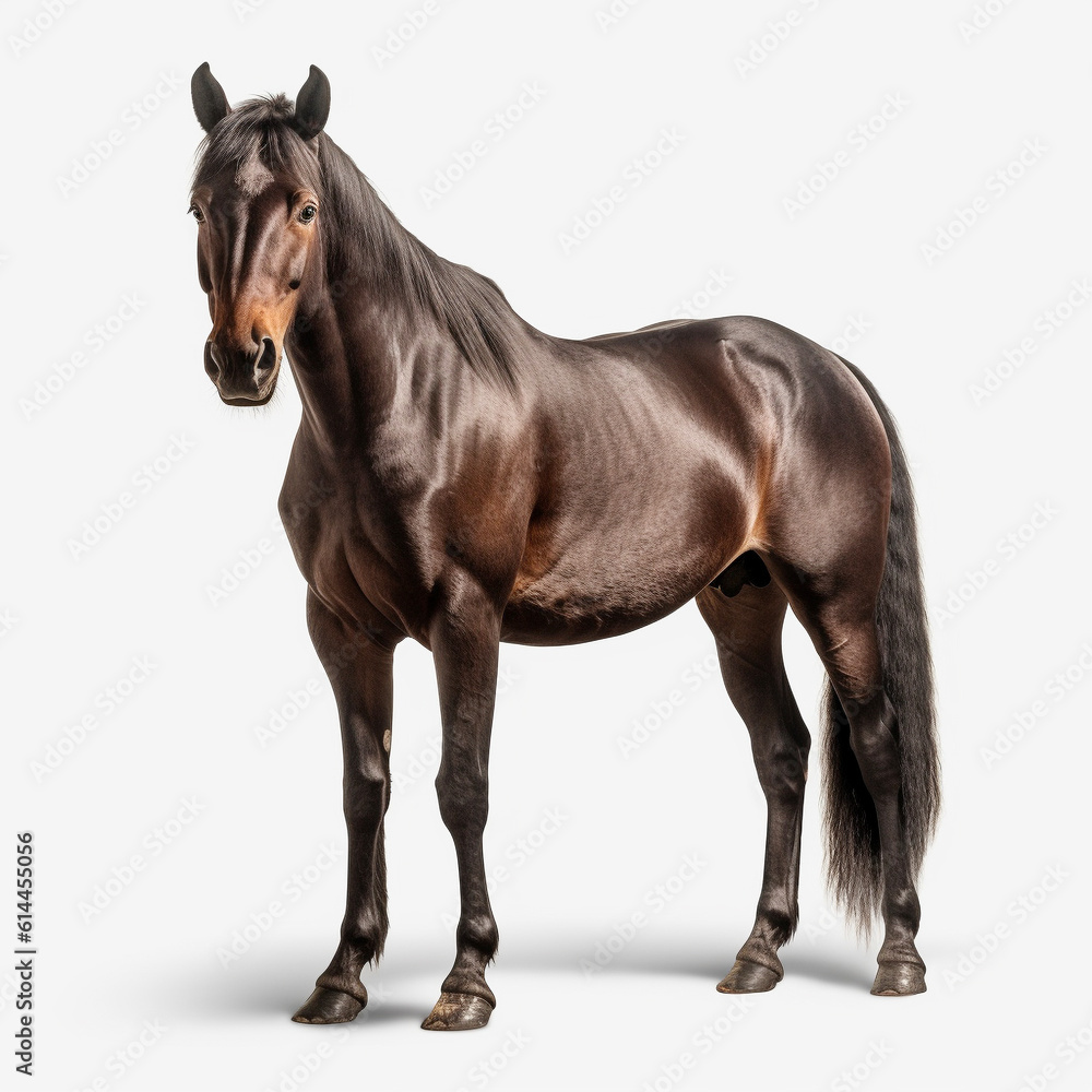 Obraz premium 馬 白背景 AI生成画像 ジェネレーティブAI