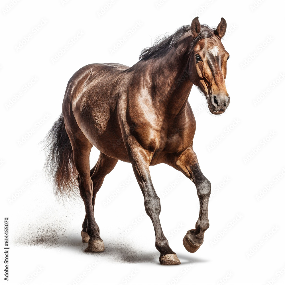 Obraz premium 馬 白背景 AI生成画像 ジェネレーティブAI