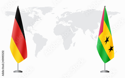 Germany and Sao Tome and Principe flags for official meeti