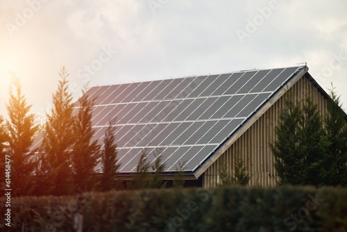 Wallpaper Mural Concept of sustainable future. Solar roof installation company. Solar Panels and Photovoltaic. Torontodigital.ca