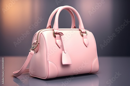 Elegant Beautiful Trendy Smooth Youth Women's Handbag in Light Pink. created with Generative AI