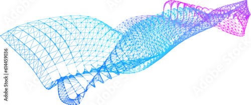 Network lines. Net wave information flow. Scientific paradigm solutions future. Forward vision progress. Big data cells deep development analysis. foresight conference background banner.