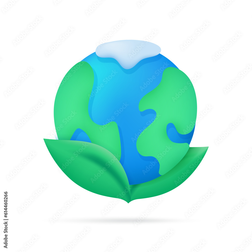 globe on leaf The concept of keeping the earth livable. 3d illustration. globe on leaf The concept of keeping the earth livable. 3d illustration.