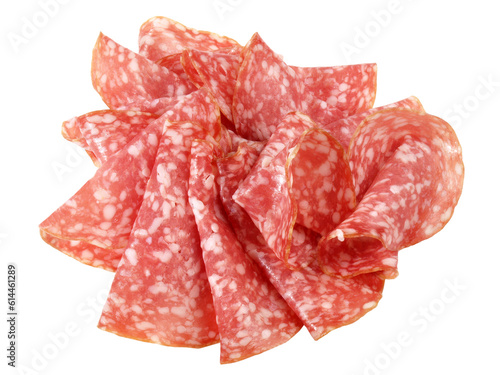 Italian Salami Slices - Transparent PNG Background photo