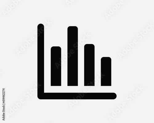 Chart Icon Bar Diagram Graph Statistic Business Finance Progress Data Economy Black White Sign Symbol Illustration Artwork Graphic Clipart EPS Vector