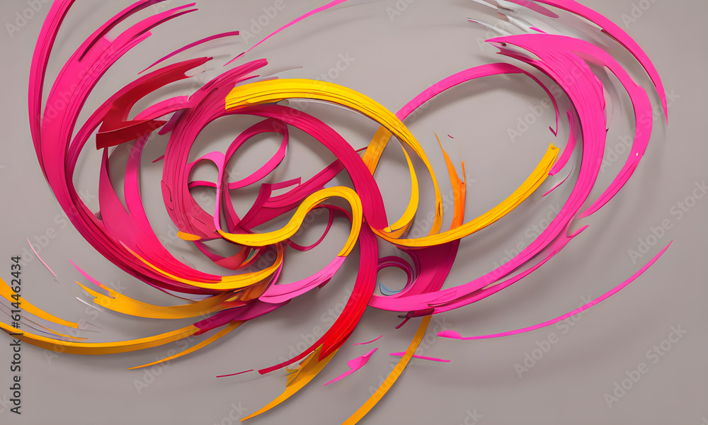 3D line movement, texture using different shades of pink, red and yellow, Generative AI, Generative, AI 3D line movement, texture using different shades of pink, red and yellow, Generative AI, Generative, AI