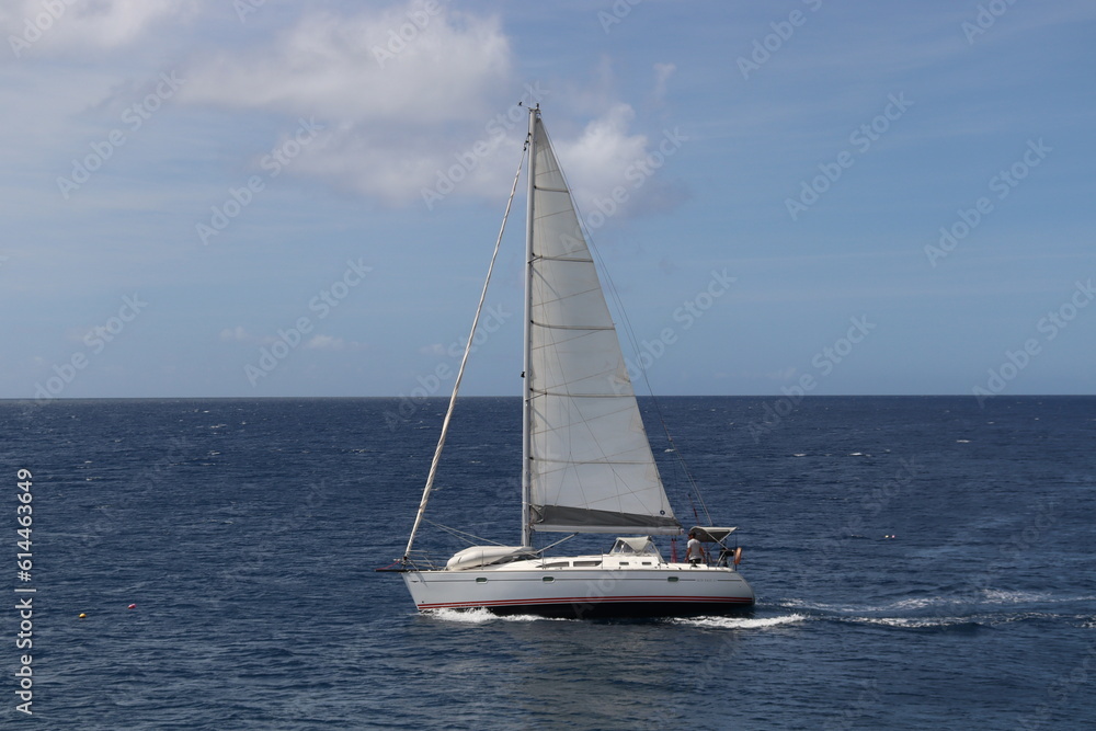 Naklejka premium beautiful yacht in the sea