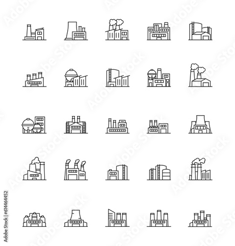 industry factory icon, building, engineer, nuclear power plant for app web logo banner poster icon - SVG File