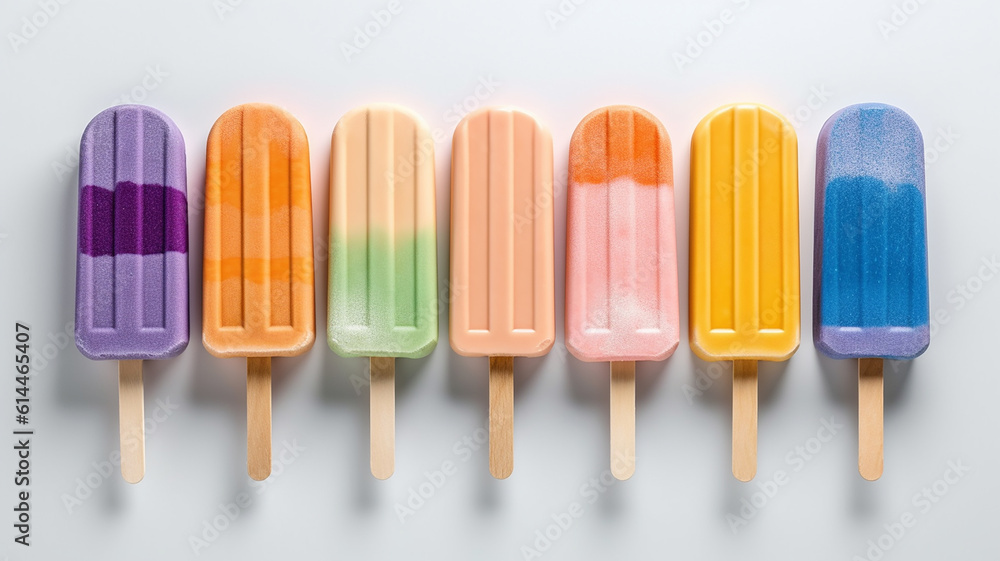 pastel popsicle icecream on white background pastel popsicle icecream on white background