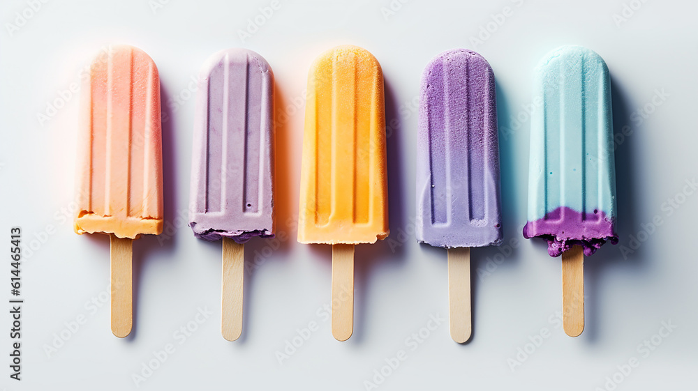 Colorful popsicle in the summer on white background Colorful popsicle in the summer on white background