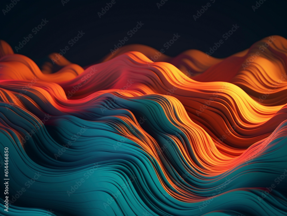 Wavy 3D pattern colorfuld esign made with Generative AI Wavy 3D pattern colorfuld esign made with Generative AI