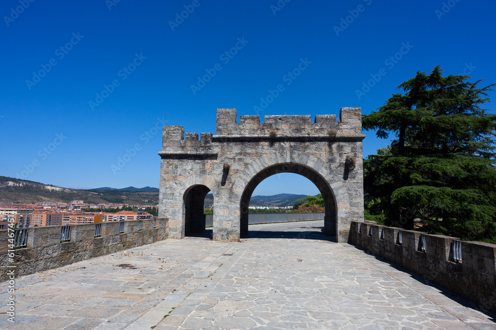 City wall gate and path in Pamplona, Spain