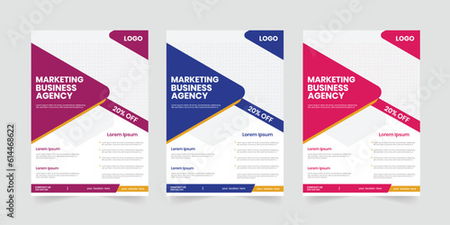 New Stationary business agency marketing a4 flyer, business project template, one-sided marketing case study layout