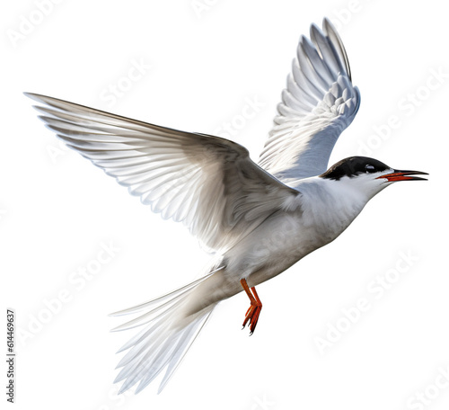 Flying Tern isolated on the transparent background PNG. AI generative.