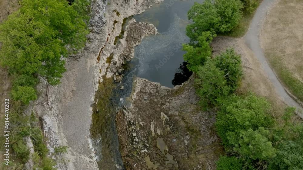 A drone clip shows how little rain has fallen as a low River Wharfe near Burnsall shows the interesting river bed A drone clip shows how little rain has fallen as a low River Wharfe near Burnsall shows the interesting river bed
