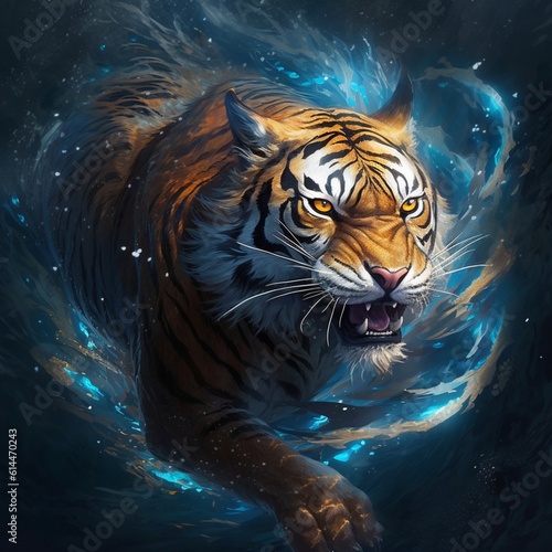 Tiger swimming (ai generated)