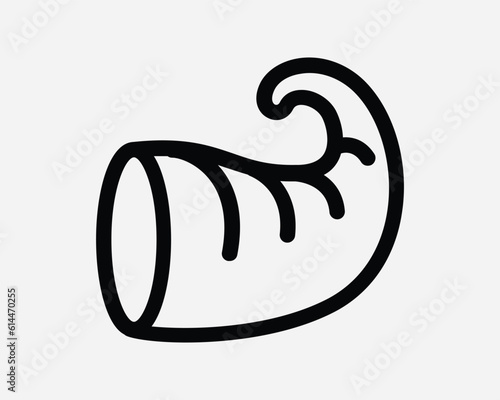Cornucopia Horn Icon. Thanksgiving Autumn Fall Holiday Harvest Season Decor. Black White Sign Symbol Illustration Artwork Graphic Clipart EPS Vector