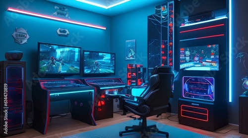 cyber gaming room generated by Ai