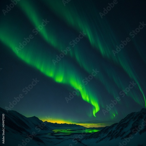 aurora borealis above the mountains