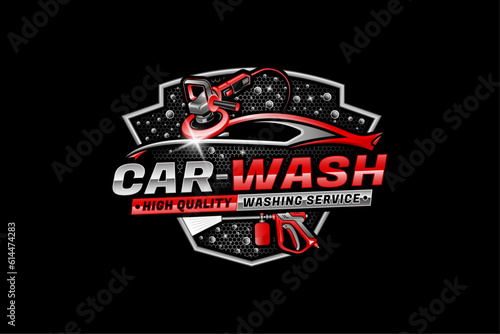 Car Wash Logo, Car detailing logo, auto detailing logo, automotive logo, automobile logo, car polish logo, car service logo, car repair logo, car garage logo, car cleaning logo design vector template