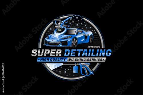 Car Wash Logo, Car detailing logo, auto detailing logo, automotive logo, automobile logo, car polish logo, car service logo, car repair logo, car garage logo, car cleaning logo design vector template