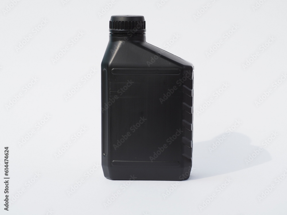 Engine oil can isolated on white background. Fourstroke engine oil