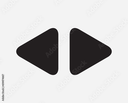 Left Right Triangle Arrow Icon Forward Backward Next Skip Back Previous Two 2 Black White Sign Symbol Illustration Artwork Graphic Clipart EPS Vector