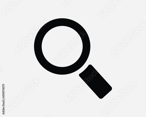 Magnifying Glass Icon. Zoom Search Magnifier Lens Look Discovery Discover Focus Analysis Research. Black White Sign Symbol Graphic Clipart EPS Vector