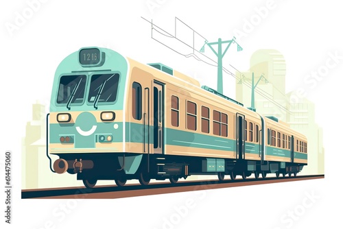 Train Illustration. Transportation illustration. Generative AI 