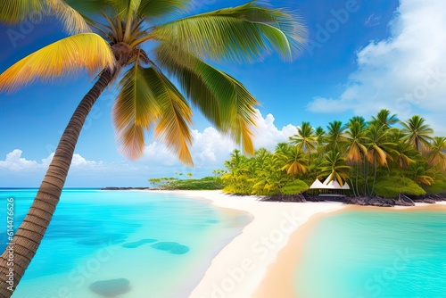 Tropical Sea Beach Summer Travel Illustration