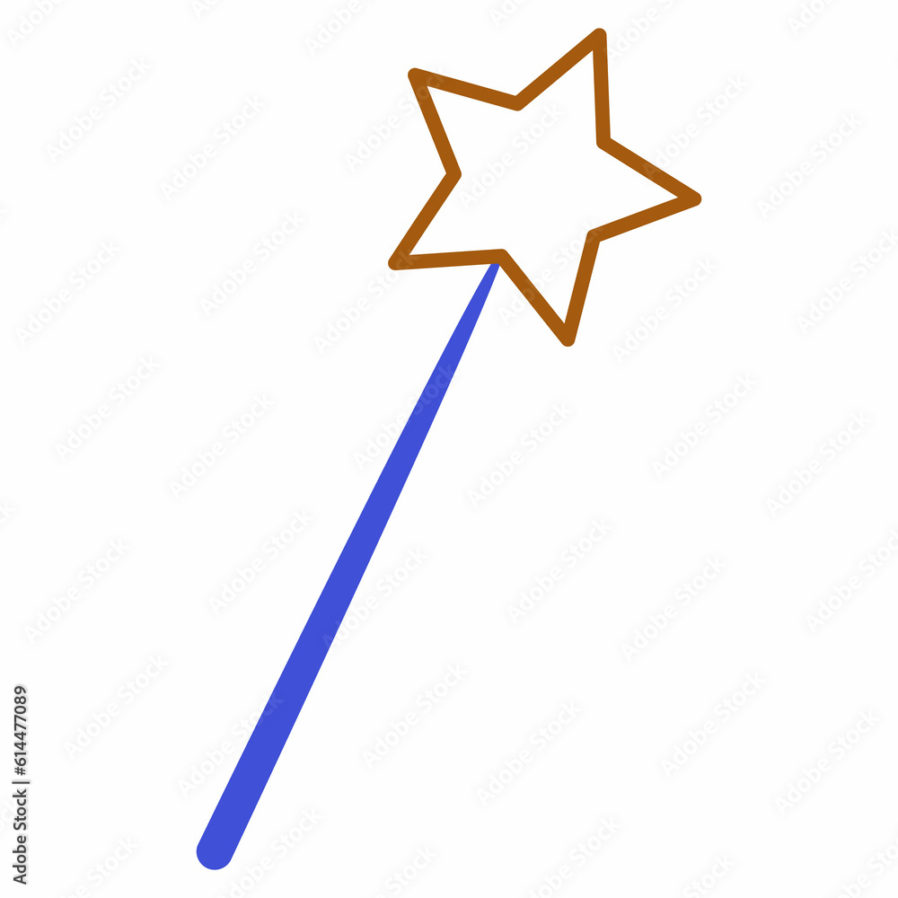 Magic wand with star decoration design. Magic wand with star decoration design.