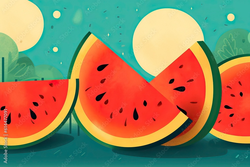 Watermelon illustration. Fuit illustration. Generative AI Watermelon illustration. Fuit illustration. Generative AI