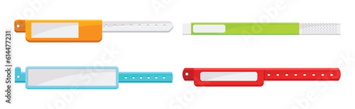 Bracelet and Colorful Wristband as Event Access and Entrance Vector Set